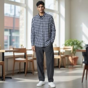 EUC BONOBOS Sz. L Blue/White‎ Slim Fit Long Sleeve Casual Button Down Shirt.